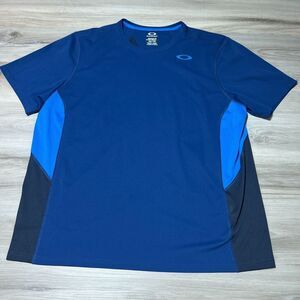Oakley Shirt Mens 2XL Blue Short Sleeve Crew Regular Fit Athletic Hyrdolix EUC